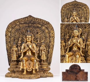 A GILT-BRONZE BUDDHA FIGURE