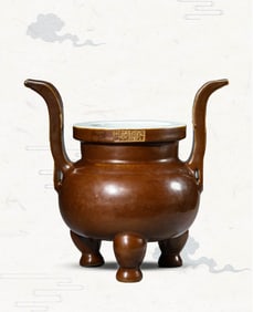 A BROWN-GLAZED CENSER