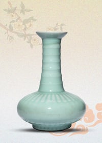 A PALE CELADON-GLAZED VASE