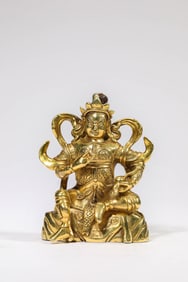 A SILVER-GILT YELLOW JAMBHALA