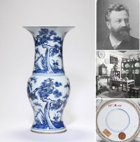 A BLUE AND WHITE 'THREE FRIENDS OF WINTER' VASE