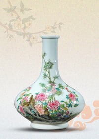 A FAMILLE-ROSE 'DOMESTIC BLISS' VASE