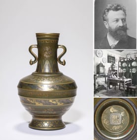 A TEA-DUST-GLAZED ARCHAISTIC VASE