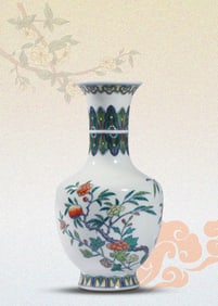 A DOUCAI 'FLOWERS AND CHILDREN' VASE