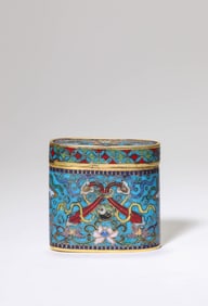 A CLOISONNé ENAMEL 'EIGHT TRIGRAMS' TINDER BOX