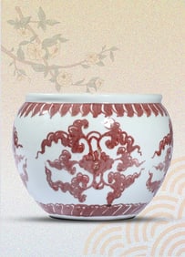 AN UNDERGLAZE-RED 'FLOWERS' JAR