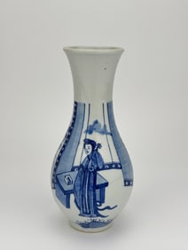 A BLUE AND WHITE 'FIGURE' VASE