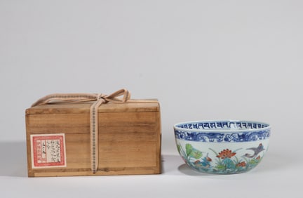 A DOUCAI 'MANDARIN DUCKS IN LOTUS POND' BOWL