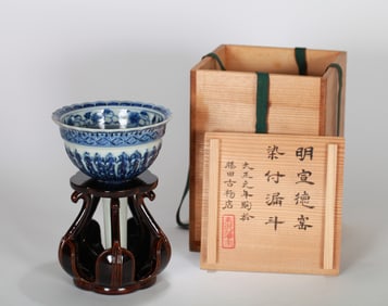 A BLUE AND WHITE FUNNEL