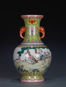 A FAMILLE ROSE  VASE