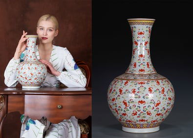 A FAMILLE ROSE 'VAST FORTUNE' VASE