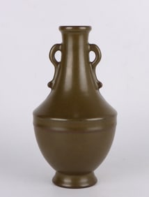 A TEA-DUST GLAZED VASE