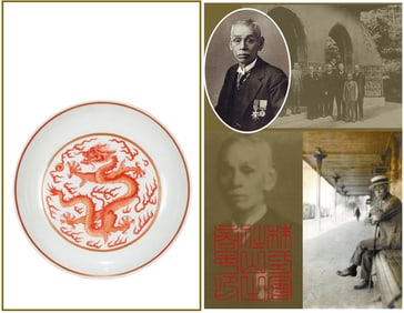 AN IRON-RED 'DRAGONS' DISH