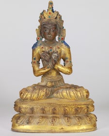 A GILT-BRONZE 'VAJRASATTVA' STATUE