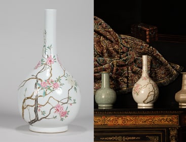 A FAMILLE ROSE 'FLORAL' VASE