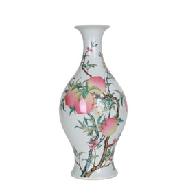 A FAMILLE ROSE 'PEACHES OF SHOU' VASE