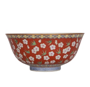 A FAMILLE ROSE 'PLUM' BOWL