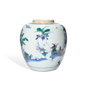A WUCAI 'PLAYING CHILDREN' JAR
