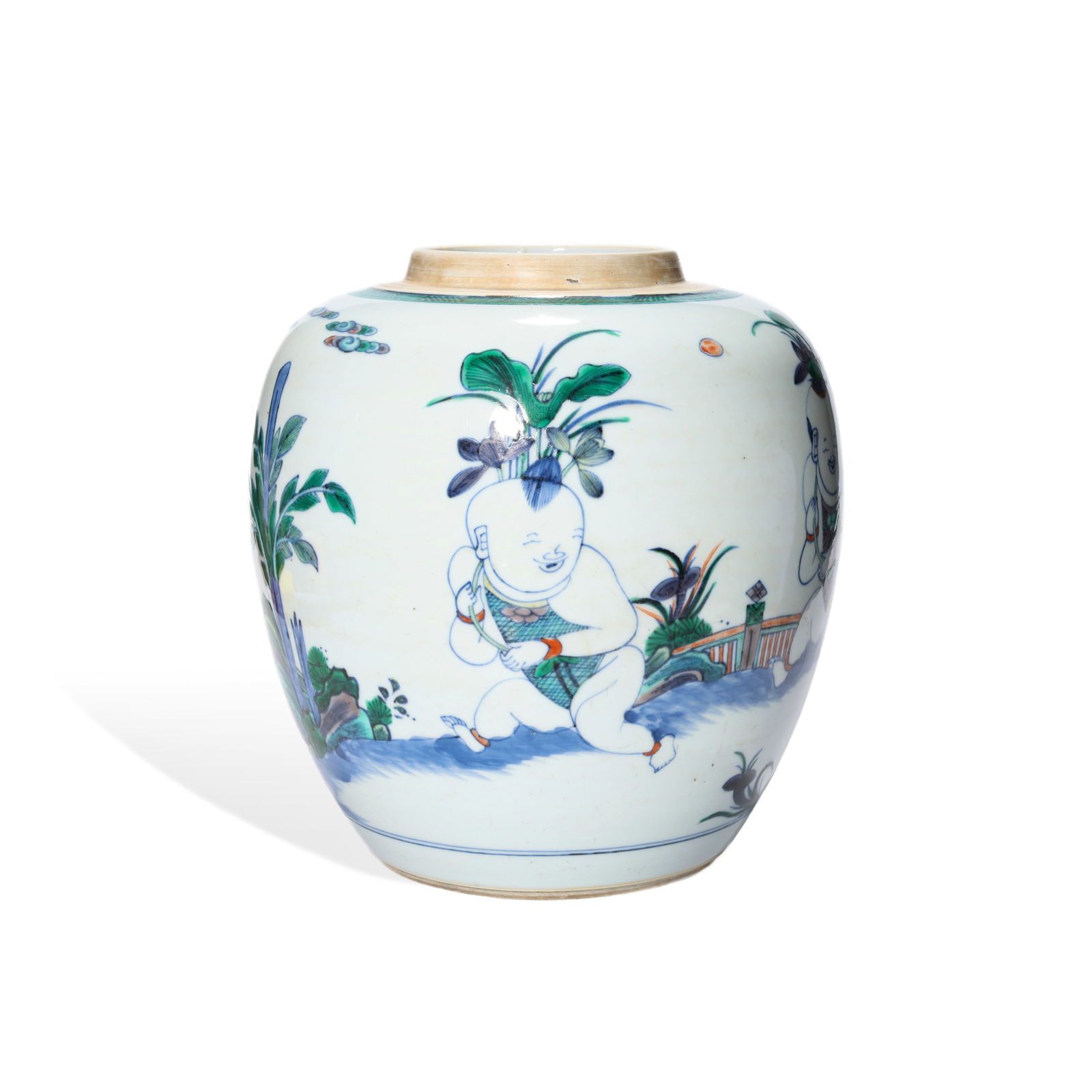 A WUCAI 'PLAYING CHILDREN' JAR