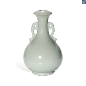 A PALE CELADON GLAZED VASE