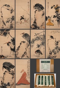 PAN TIANSHOU (1897-1971), ATTRIBUTED TO, FLOWERS, BIRDS AND FIGURES