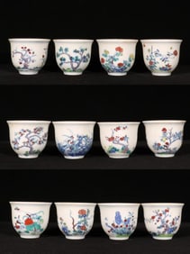 A DOUCAI 'FLOWER MONTH' CUP
