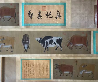 HAN HUANG (723-787), ATTRIBUTED TO, FIVE OXEN