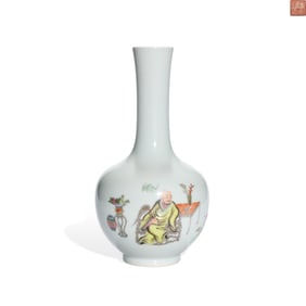 A FAMILLE ROSE 'FIGURES' VASE