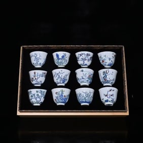 A DOUCAI 'TWELVE FLORAL GODDESSES' CUP