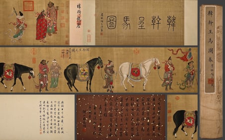 HAN GAN (706-783), ATTRIBUTED TO, PRESENTING HORSES