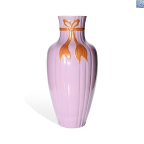 A PINK GROUND VASE