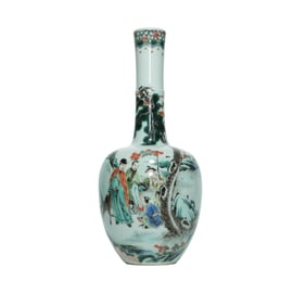A WUCAI 'FIGURE SCENE' VASE