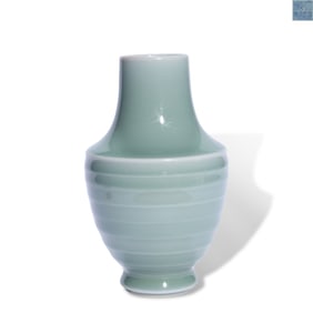 A PALE CELADON GLAZED VASE