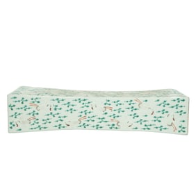 A FAMILLE ROSE 'CLOUD AND CRANE' PILLOW