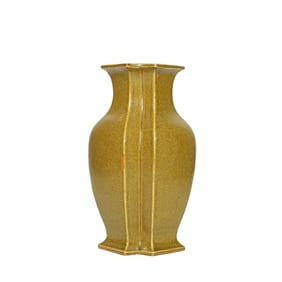 A TEA-DUST GLAZED DOUBLE VASE