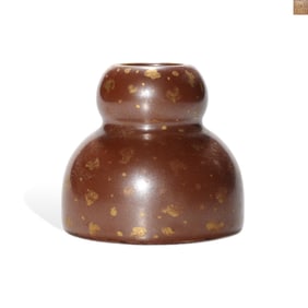 A PURPLE-GOLD GLAZED GILT-SPLASHED WATER POT
