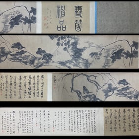 BADA SHANREN (1626-1705), ATTRIBUTED TO, FLOWERS AND BIRDS HAND