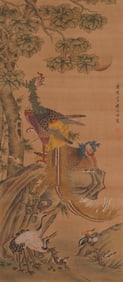 TANG YIN (1470-1524), ATTRIBUTED TO,??LOWERS AND BIRDS