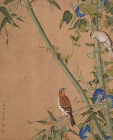GIUSEPPE CASTIGLIONE (1688-1766), ATTRIBUTED TO,??LOWERS AND BIRDS