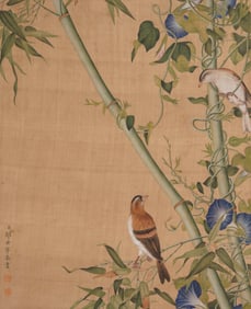 GIUSEPPE CASTIGLIONE (1688-1766), ATTRIBUTED TO,??LOWERS AND BIRDS