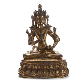 A GILT BRONZE 'VAJRASATTVA' FIGURE