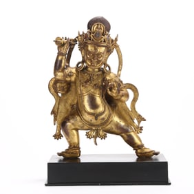 A GILT BRONZE 'VAJRAPANI' FIGURE
