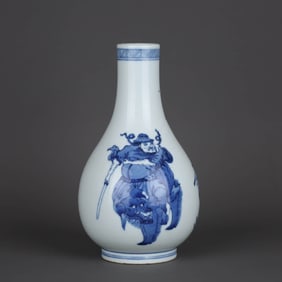 A BLUE AND WHITE 'FIGURES' VASE
