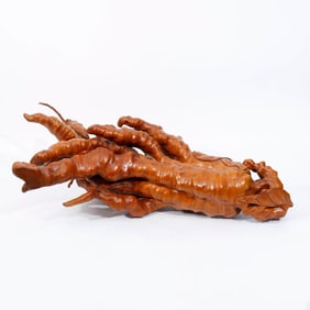 A BOXWOOD 'BUDDHA-HAND' CITRON CARVING