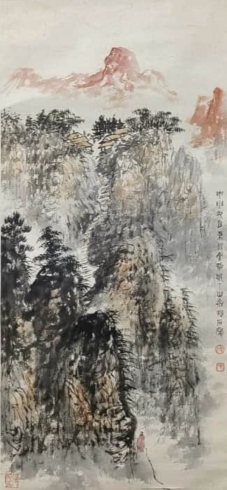 FU BAOSHI (1904-1965), ATTRIBUTED TO,??ECLUSE BY STREAM: FU BAOSHI (1904-1965), ATTRIBUTED TO, RECLUSE BY STREAM Dimensions: Length: 93 cm (36.6 in.), Width: 44 cm (17.3 in.). All measurements are approximate. Azaya Art Gallery is delighted to showcase our