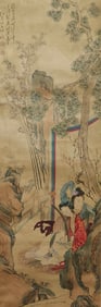 HU SANQIAO (C.1840-1890), ATTRIBUTED TO,??ADY PLAYING ZITHER