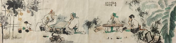 WANG MINGMING (B.1952), ATTRIBUTED TO,??IN, CHESS, CALLIGRAPHY, PAINTING