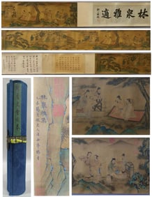 YANG JIN (1644-1728), ATTRIBUTED TO,??LEGANT GATHERING BY FOREST AND SPRING