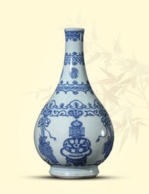 A BLUE AND WHITE 'ANTIQUITIES' VASE