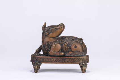 A TIBETAN ALLOY COPPER RITUAL OX